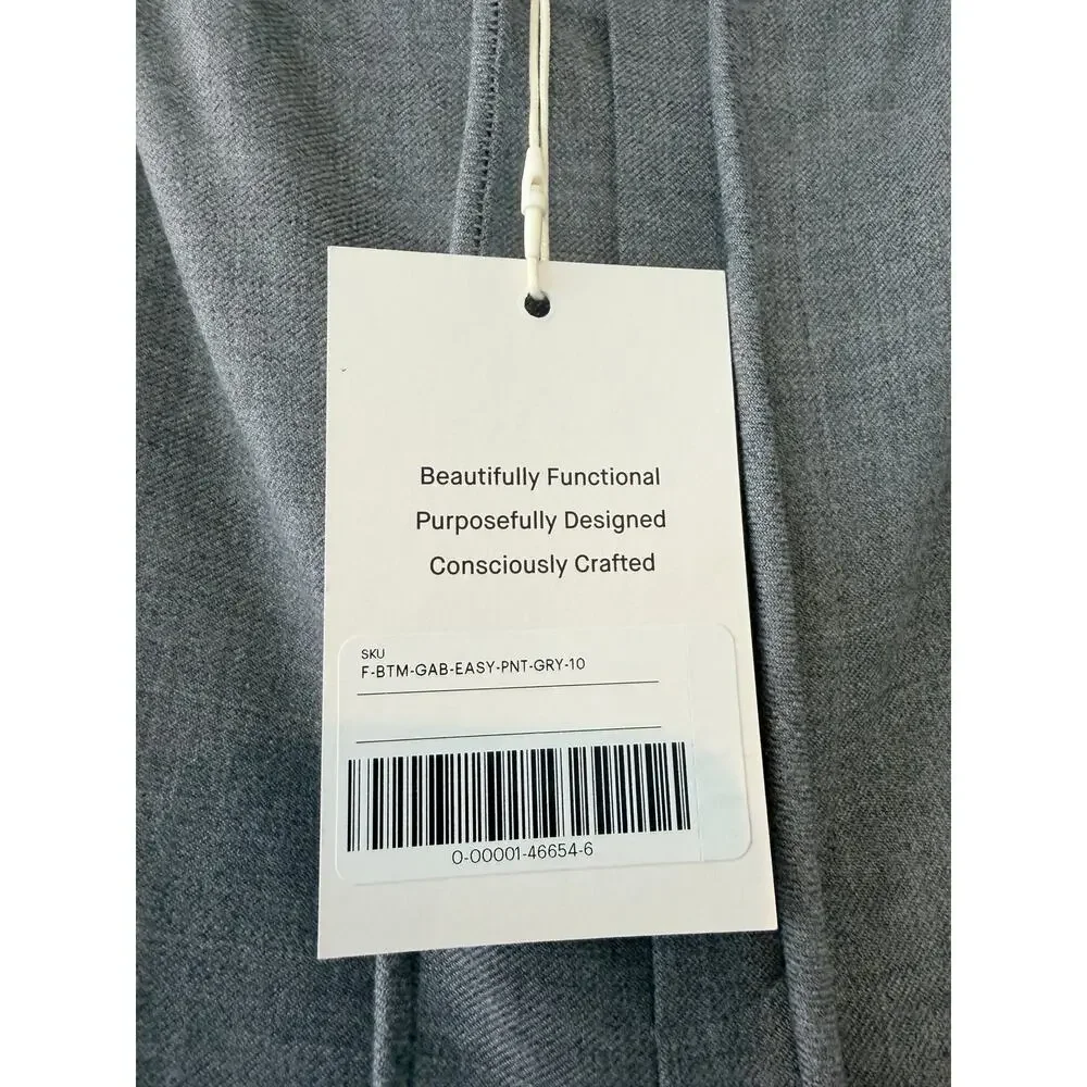 Everlane Heather Graphite Tailor Twill Pull On Pants - Size 10, NWT